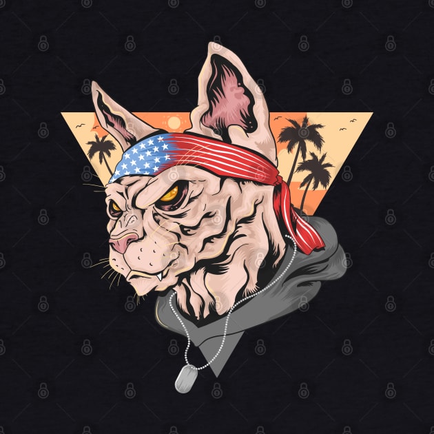 Veteran Cat July 4th Independence Day Gift by BadDesignCo